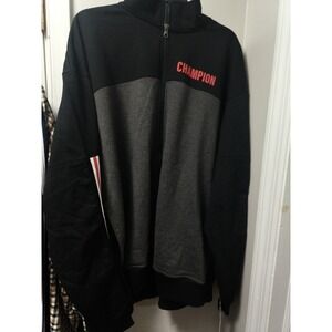 Men's Size 2X Champion Powerblend Full Zip Hoodie, Black, Gray, Red, White